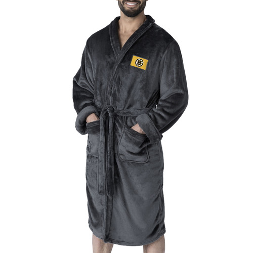 Boston Bruins Black Snipe Men's Silk Touch Robe