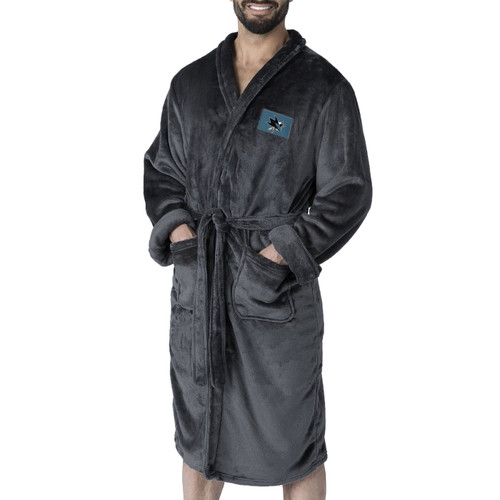 San Jose Sharks Black Snipe Men's Silk Touch Robe
