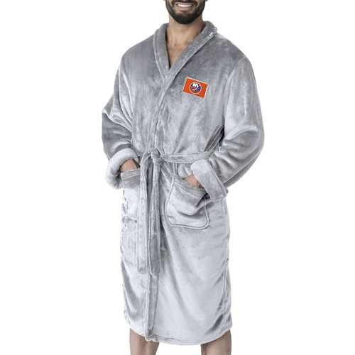 New York Islanders White Snipe Men's Silk Touch Robe