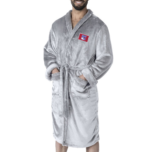 New York Rangers White Snipe Men's Silk Touch Robe