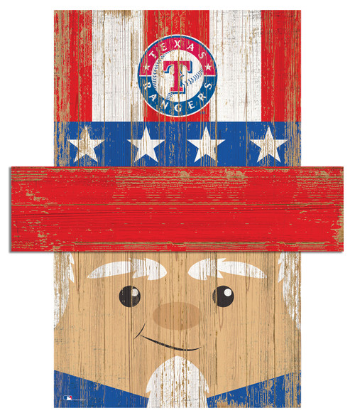 Texas Rangers 19" x 16" Patriotic Head