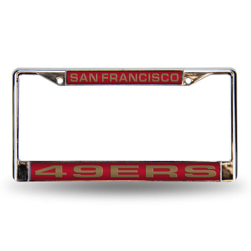 San Francisco 49ers Red Laser Chrome License Plate Frame