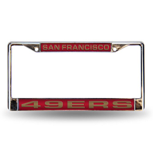 San Francisco 49ers Laser Black License Plate Frame - Sports Unlimited