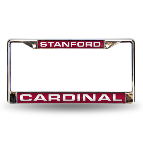 Stanford Cardinal Chrome Laser License Plate Frame