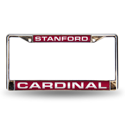 Stanford Cardinal Chrome Laser License Plate Frame