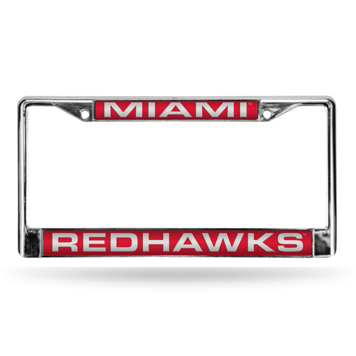 Miami of Ohio RedHawks Chrome Laser License Plate Frame