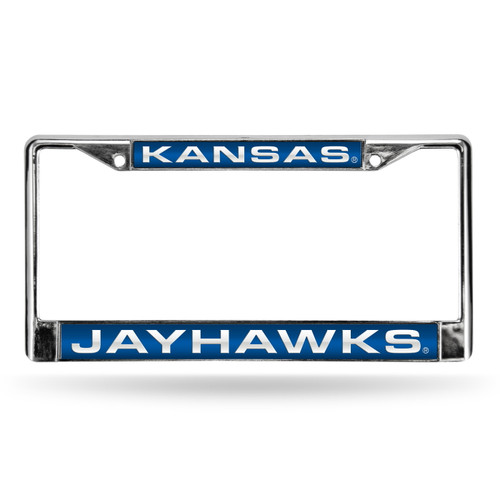 Kansas Jayhawks Chrome Laser License Plate Frame