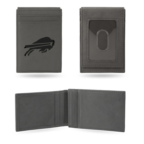 Buffalo Bills Gray Laser Engraved Front Pocket Wallet