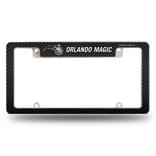 Orlando Magic Carbon Fiber Chrome License Plate Frame