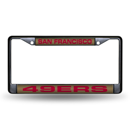 San Francisco 49ers Laser Black License Plate Frame
