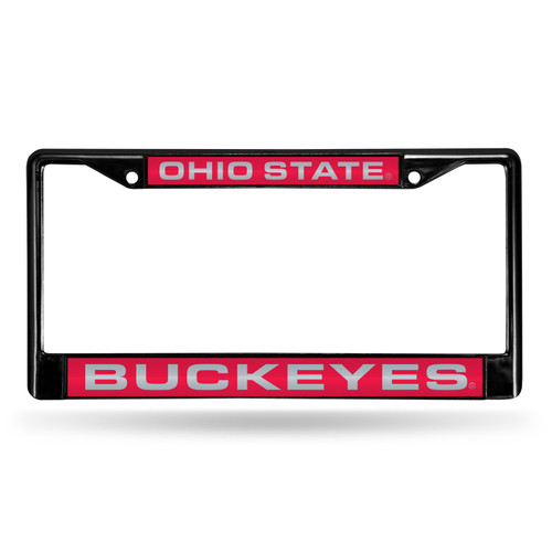 OSU Buckeyes Laser Black License Plate Frame