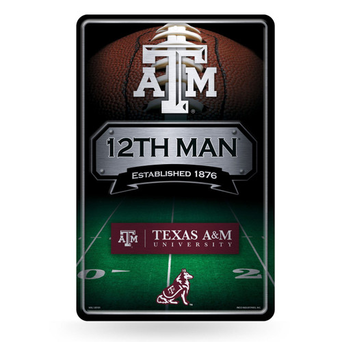 Texas A&M Aggies 11"" x 17"" Large Embossed Metal Wall Sign