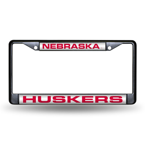 Nebraska Cornhuskers Laser Black License Plate Frame