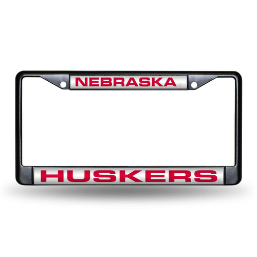 Nebraska Cornhuskers Laser Black License Plate Frame