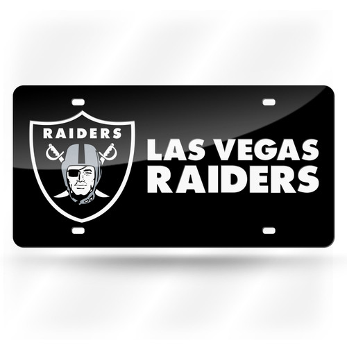 Las Vegas Raiders Black Laser Cut License Plate