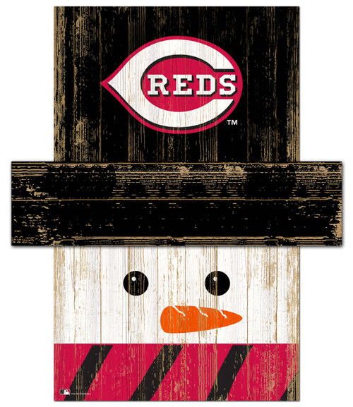 Cincinnati Reds Snowman Head Sign
