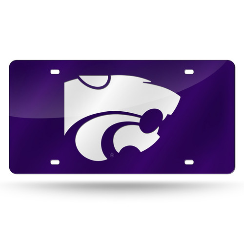 Kansas State Wildcats Purple Laser Cut License Plate