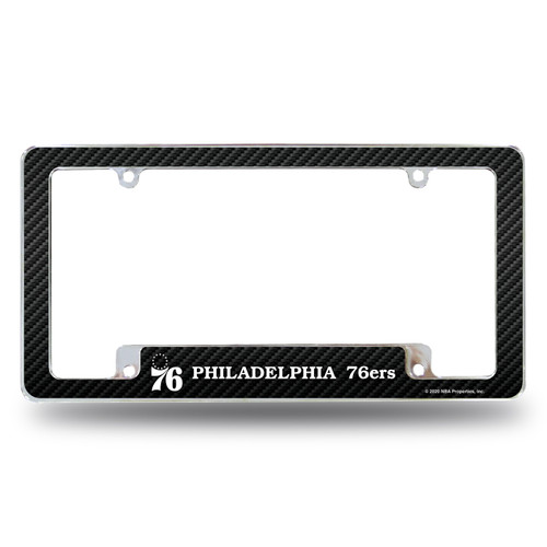 Philadelphia 76ers Carbon Fiber Chrome License Plate Frame