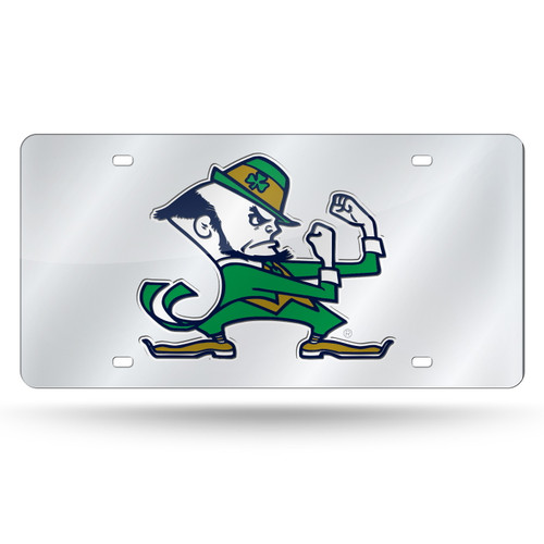 Notre Dame Fighting Irish Silver Laser Cut License Plate