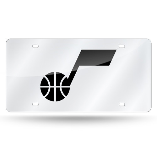 Utah Jazz Silver Laser Cut License Plate