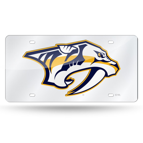 Nashville Predators Silver Laser Cut License Plate