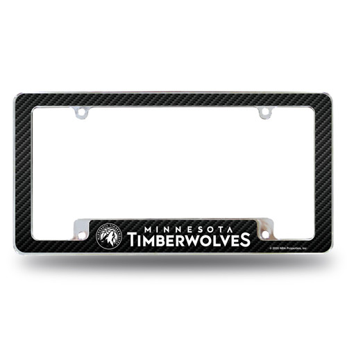 Minnesota Timberwolves Carbon Fiber Chrome License Plate Frame