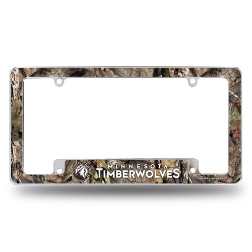 Minnesota Timberwolves Mossy Oak Camo Chrome License Plate Frame