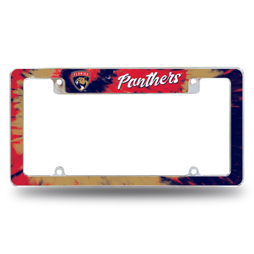 Florida Panthers Tie Dye Chrome License Plate Frame