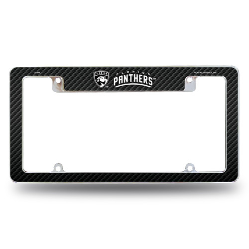 Florida Panthers Carbon Fiber Chrome License Plate Frame