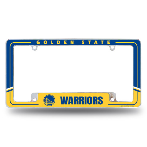 Golden State Warriors Two-Tone Chrome License Plate Frame
