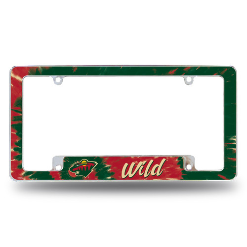 Minnesota Wild Tie Dye Chrome License Plate Frame
