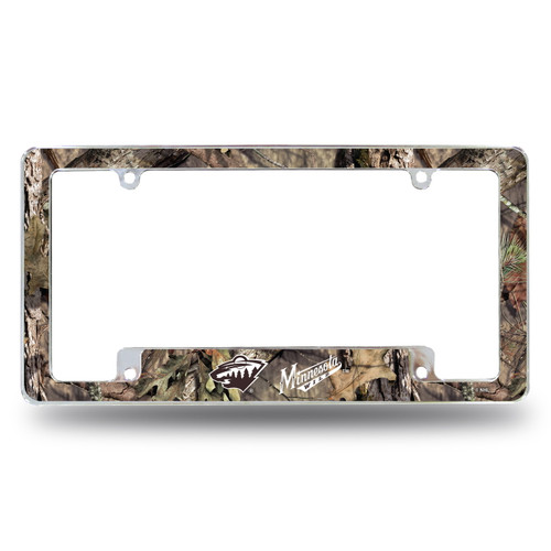 Minnesota Wild Mossy Oak Camo Chrome License Plate Frame