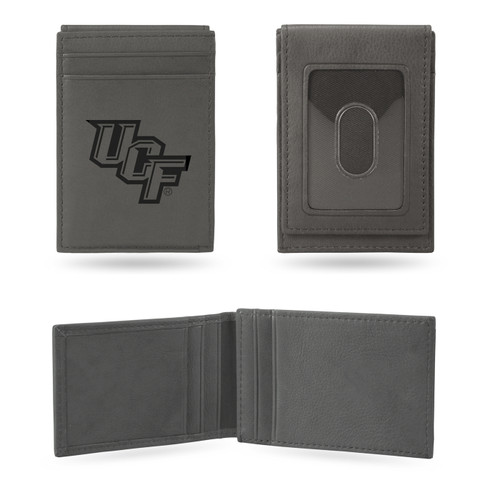 Central Florida Knights Gray Laser Engraved Front Pocket Wallet
