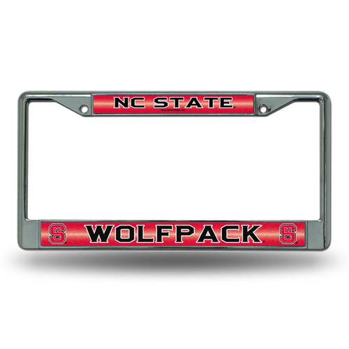 North Carolina State Wolfpack Bling Chrome License Plate Frame