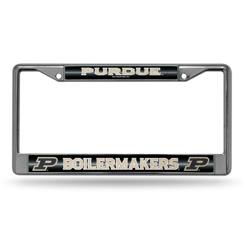 Purdue Boilermakers Chrome Glitter License Plate Frame