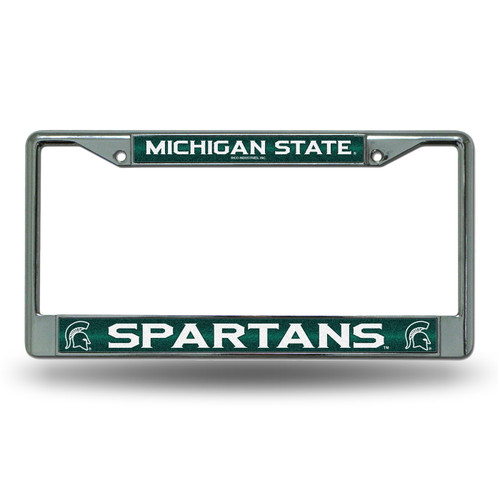 Michigan State Spartans Bling Chrome License Plate Frame