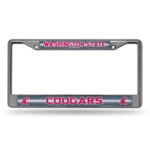 Washington State Cougars Chrome Glitter License Plate Frame