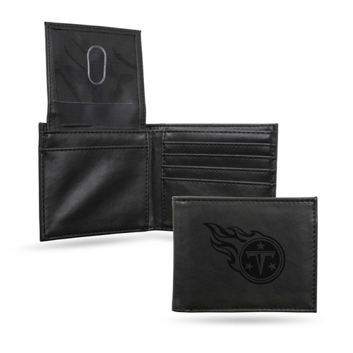 Tennessee Titans Laser Engraved Black Billfold Wallet