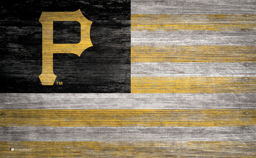 Pittsburgh Pirates 11" x 19" Distressed Flag Sign