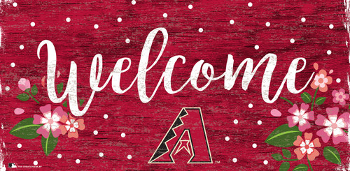 Arizona Diamondbacks 6" x 12" Floral Welcome Sign