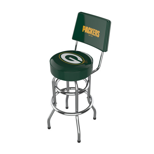 Green Bay Packers Chrome Barstool with Back