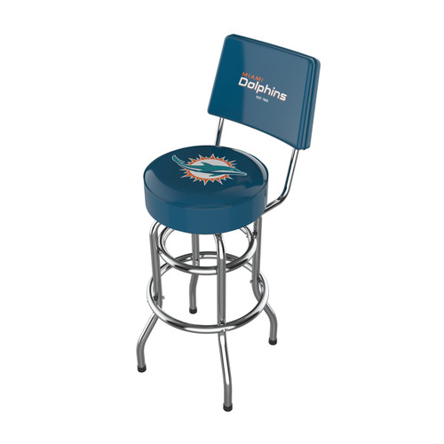 Miami Dolphins Chrome Barstool with Back