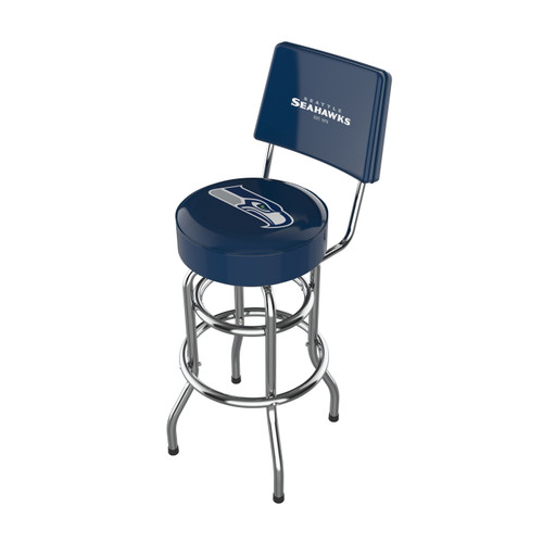 Seattle Seahawks Chrome Barstool with Back