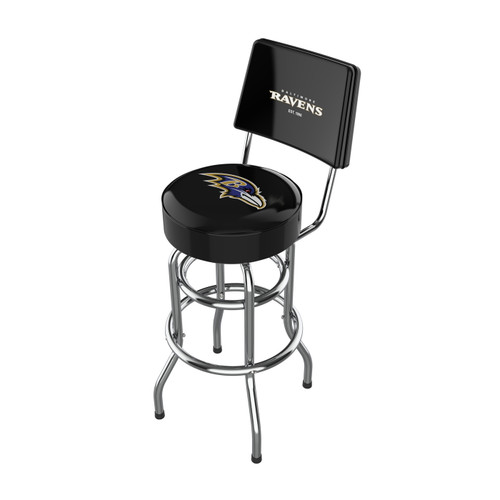 Baltimore Ravens Chrome Barstool with Back