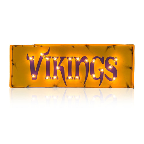 Minnesota Vikings Lighted Recycled Metal Street Sign