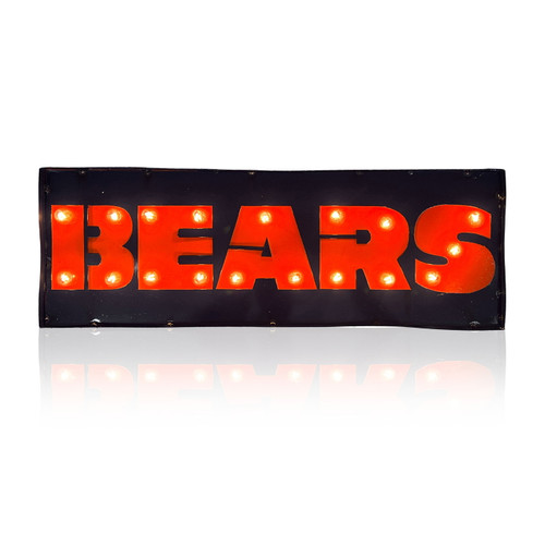Chicago Bears Lighted Recycled Metal Street Sign