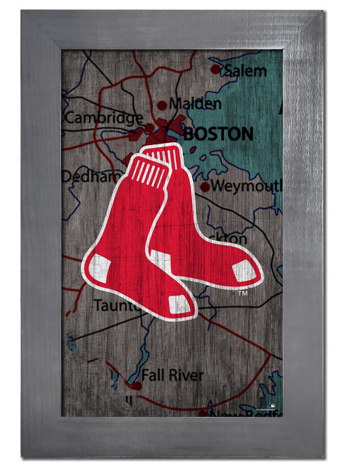 Boston Red Sox 11" x 19" City Map Framed Sign