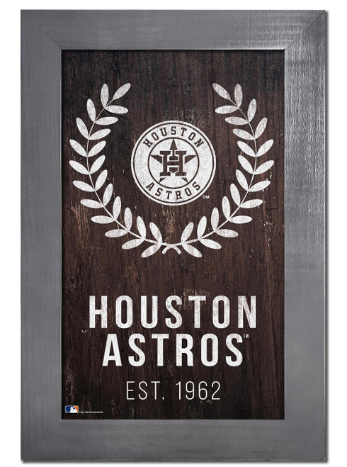 Houston Astros 11" x 19" Laurel Wreath Framed Sign