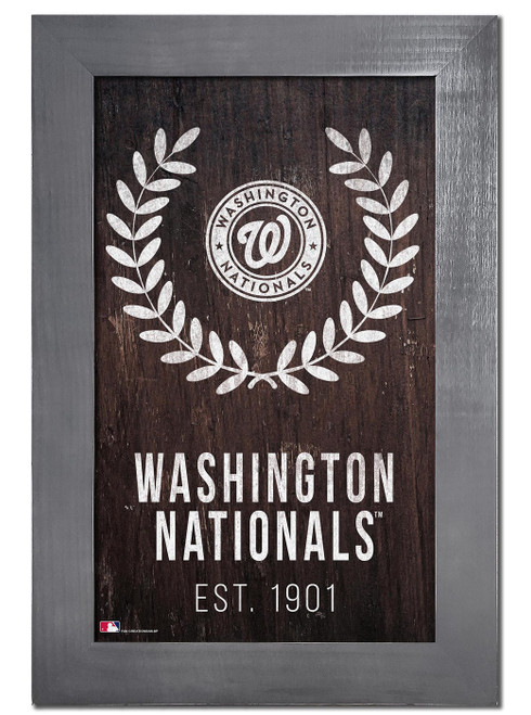 Washington Nationals 11" x 19" Laurel Wreath Framed Sign