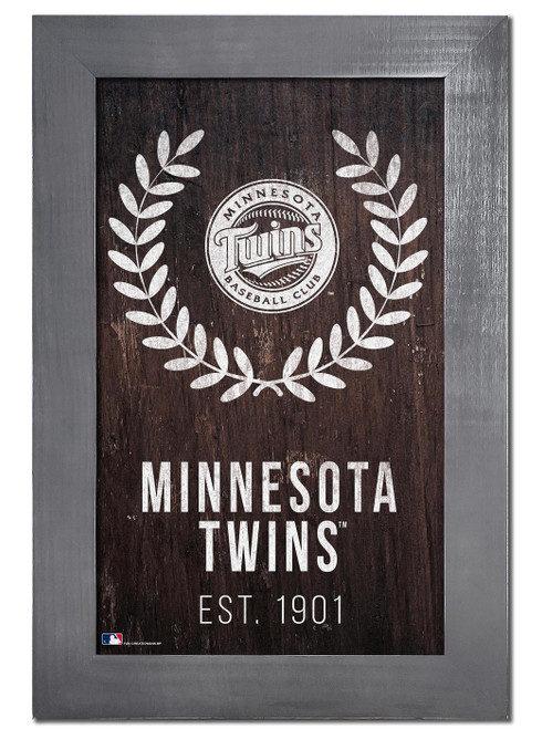 Minnesota Twins 11" x 19" Laurel Wreath Framed Sign